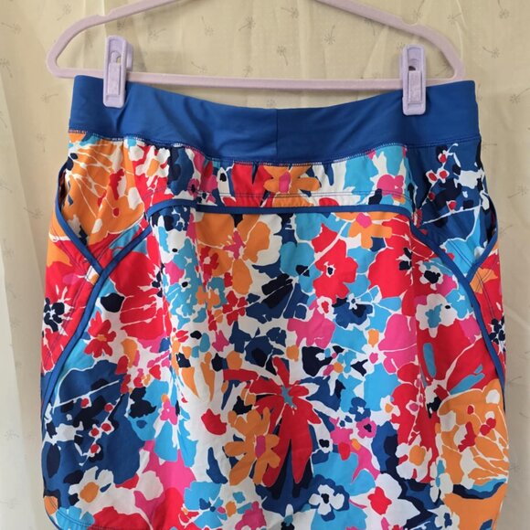 EUC Lands' End Active Floral Swim Skort - Picture 3 of 5